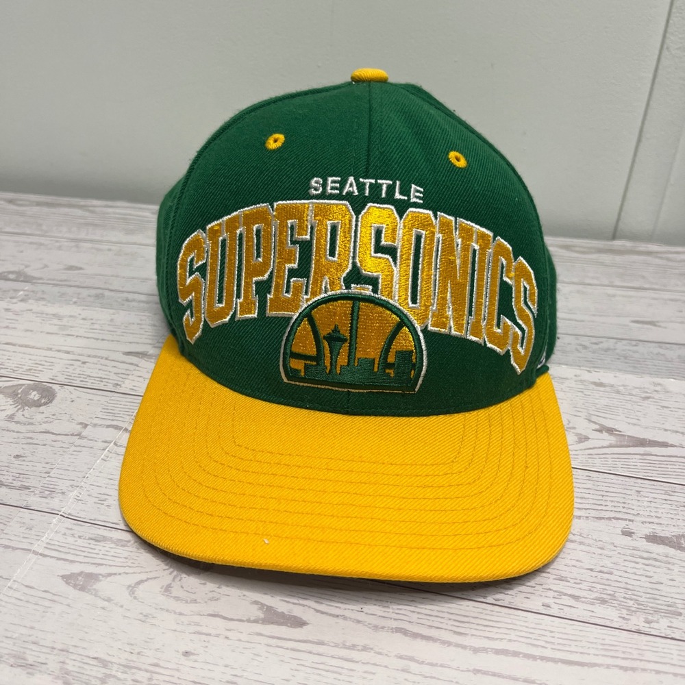 Mitchell & Ness Seattle SuperSonics Snapback Hat NBA Skyline Wool Green